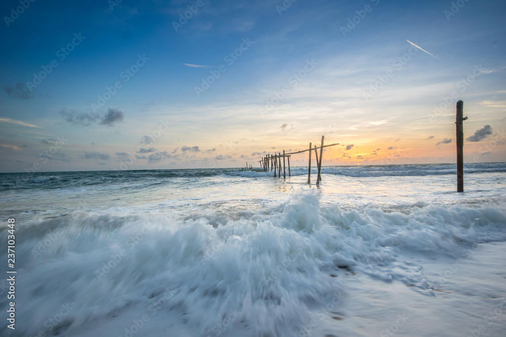 Blue Ocean Wave On Sandy Beach