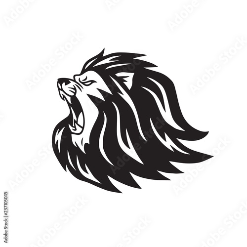 Lion Roaring Head Logo Vector