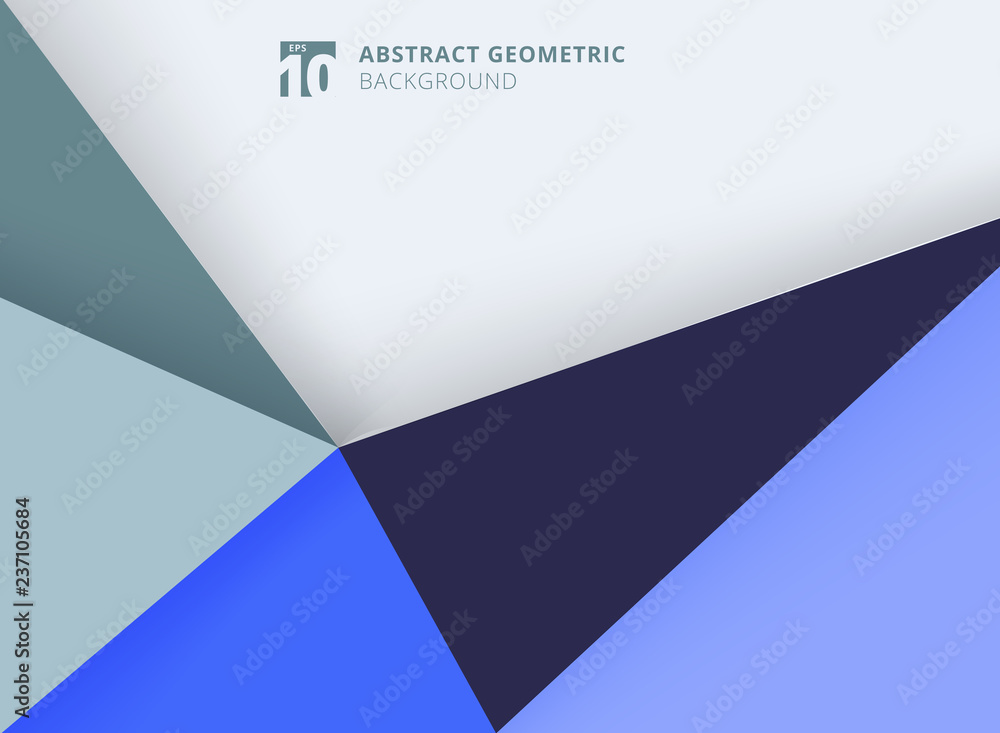 Abstract template geometric triangles blue color background Abstract template geometric triangles blue color background