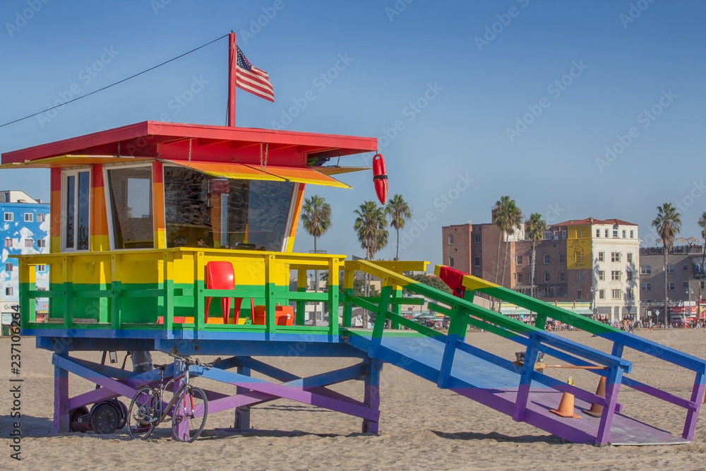 Life guards post at Venice Beach in California Life guards post at Venice Beach in California