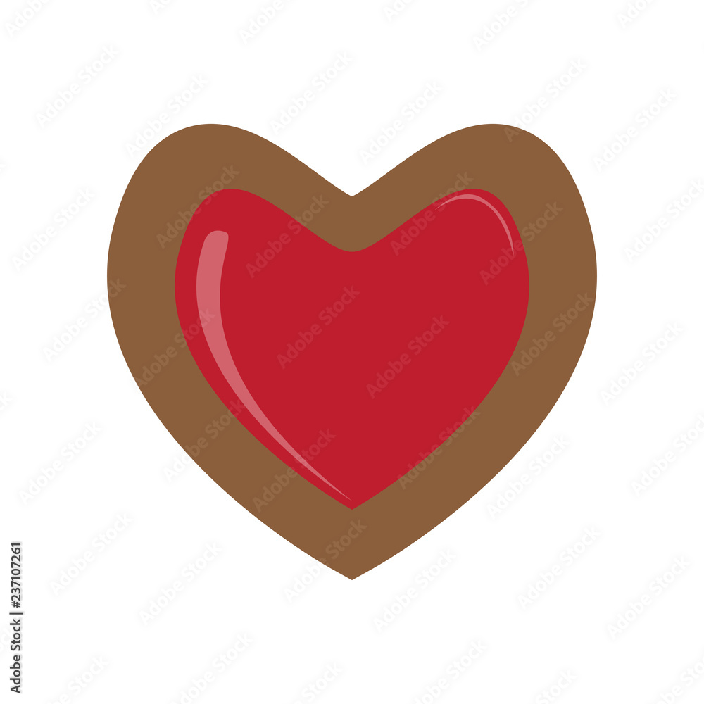 Christmas gingerbread with a heart shape. Vector illustration design Christmas gingerbread with a heart shape. Vector illustration design