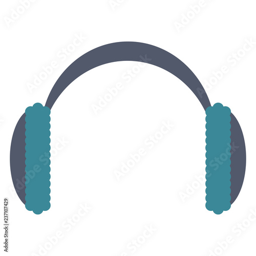 Ear Muffs - Gray and blue winter ear muffs