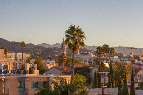 Sunrise view of City of Hollywood in Los Angeles, California photo