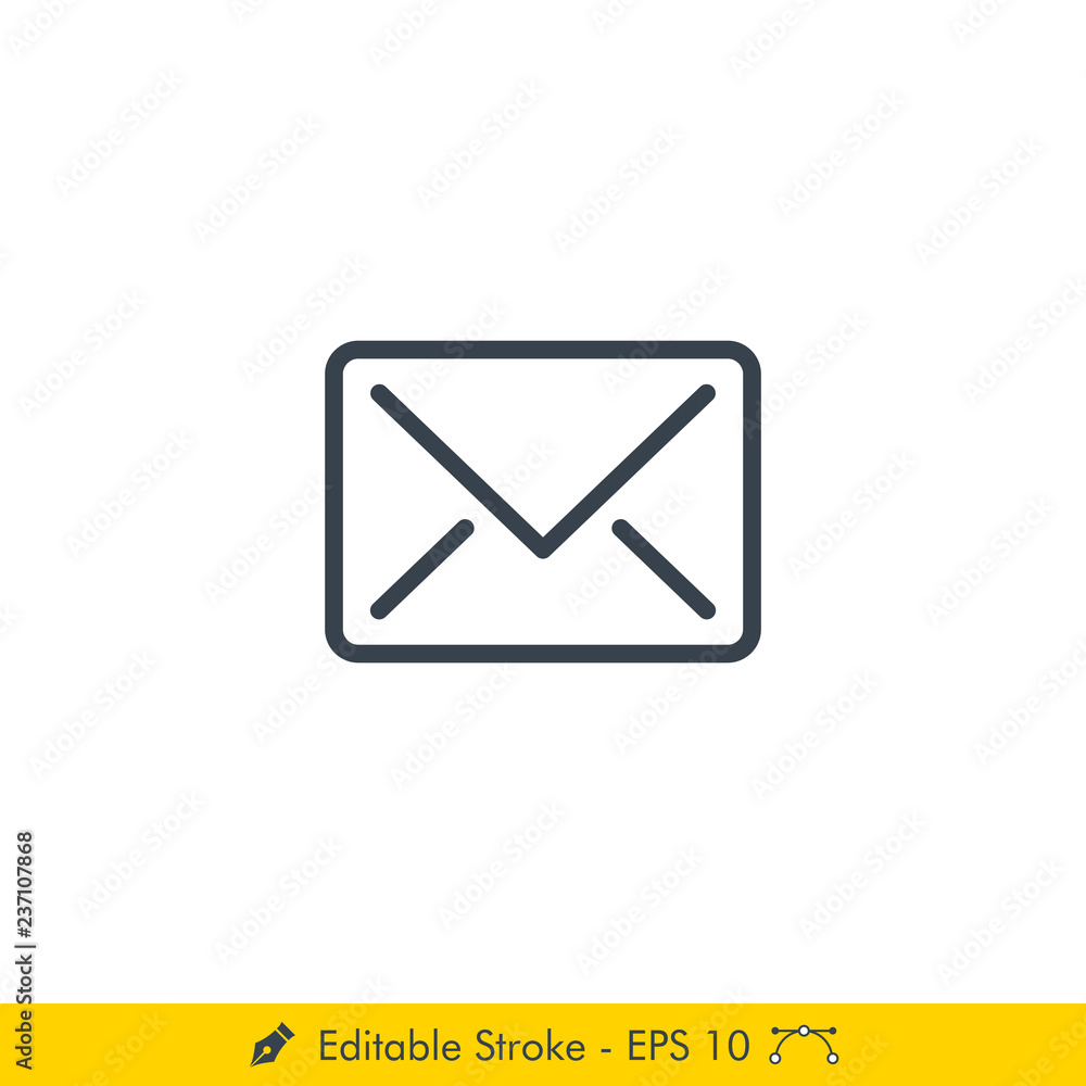 Mail (Message / Email) Icon / Vector - In Line / Stroke Design Mail (Message / Email) Icon / Vector - In Line / Stroke Design
