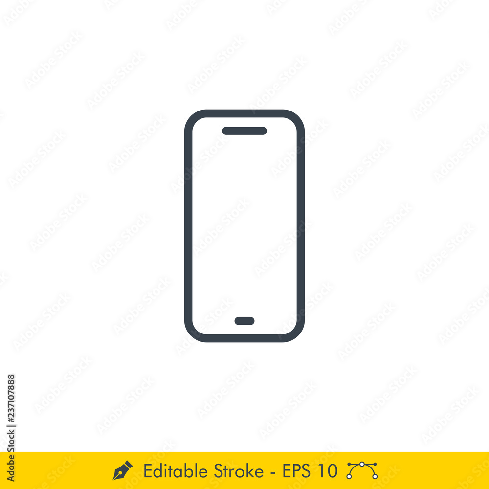 Smartphone Icon / Vector - In Line / Stroke Design Smartphone Icon / Vector - In Line / Stroke Design