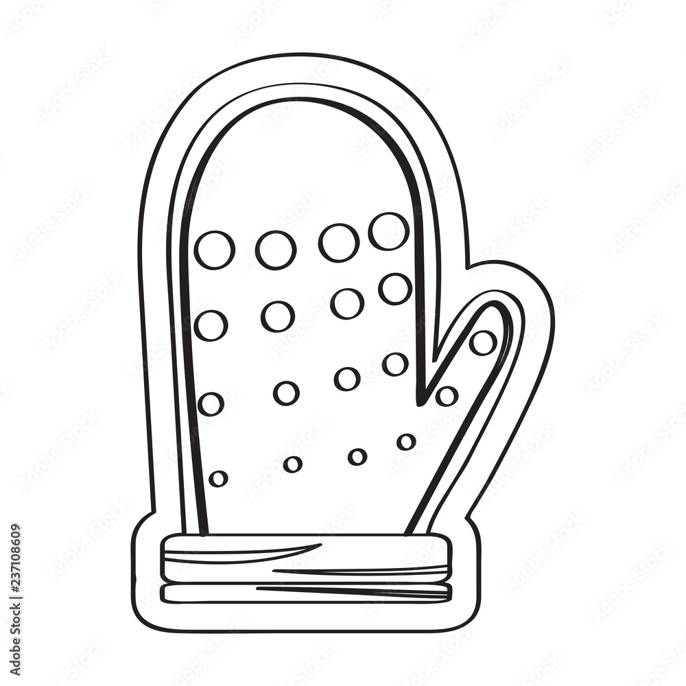 Gingerbread with a christmas glove shape. Vector illustration design Gingerbread with a christmas glove shape. Vector illustration design