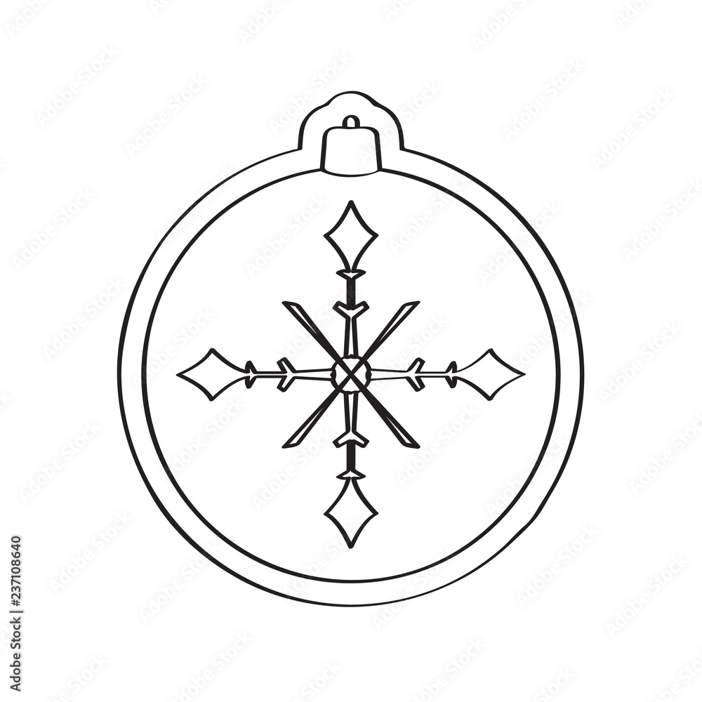 Fototapeta premium Gingerbread with a christmas ball ornament shape. Vector illustration design