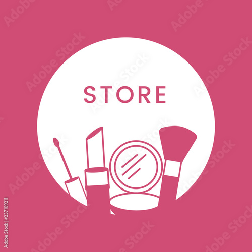 White beauty store logo cosmetics vector