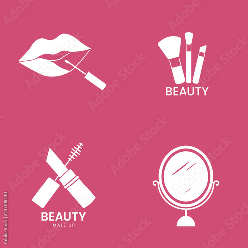 Beauty cosmetics icon set