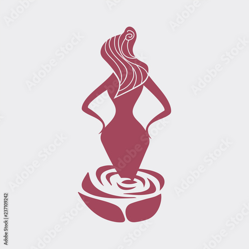 Female silhouette with an hourglass figure vector photo