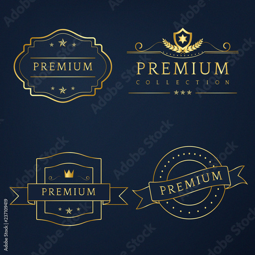Set of premium badges vector photo