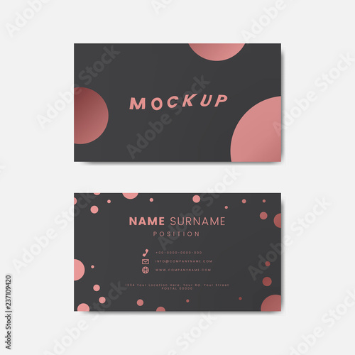 A creative retro business card design featuring polka dots
