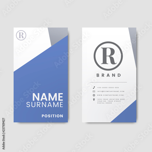 Minimal modern business card design featuring geometric elements