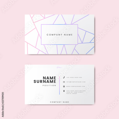 Creative minimal and modern business card design featuring geometric shapes