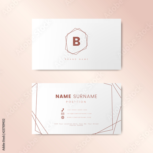 Minimal business card design with geometric shapes