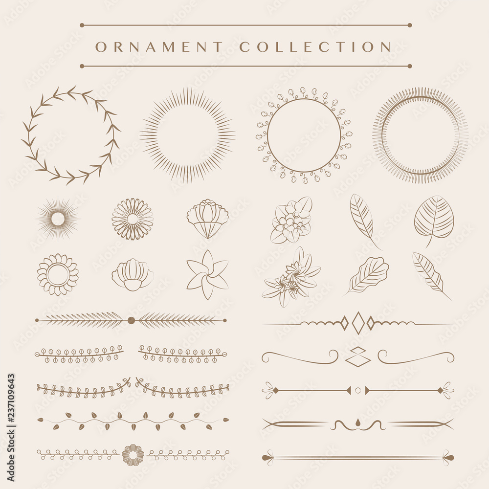 Ornaments collection vector design concept Ornaments collection vector design concept