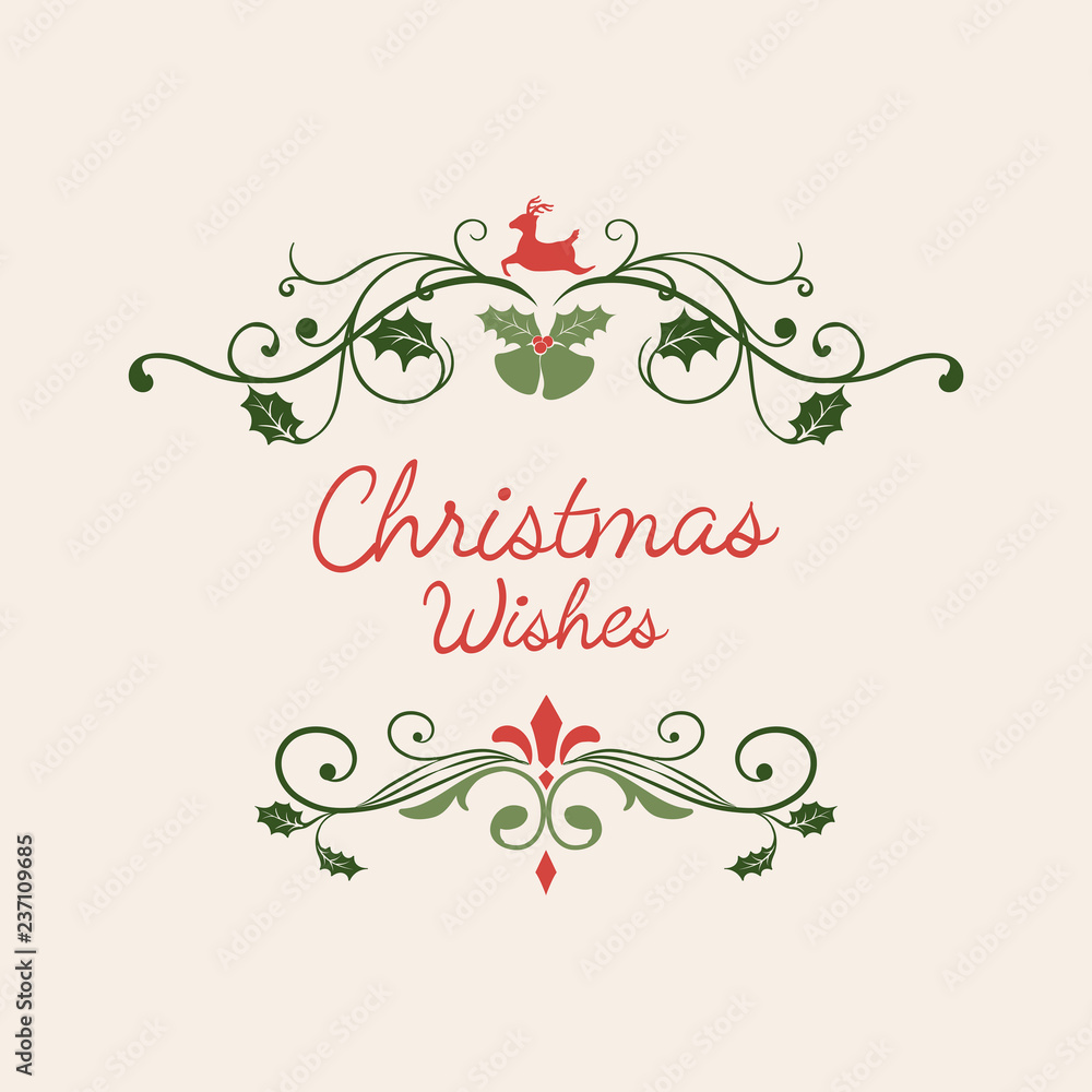 Obraz premium Christmas Wishes card design vector