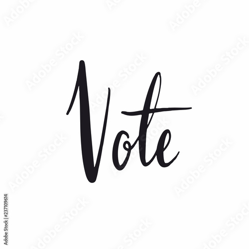 Vote handwritten typography style vector