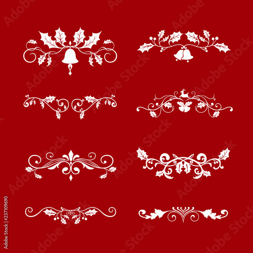 Set of decorative Christmas designs for cards vector