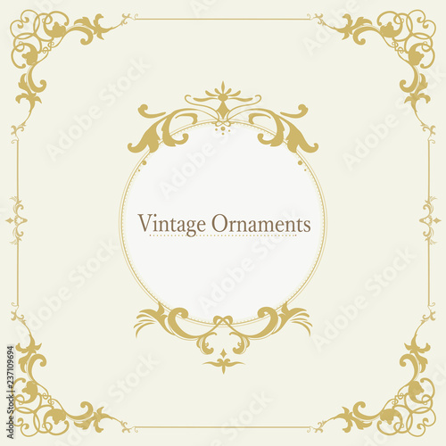 Vintage flourish ornament frame vector
