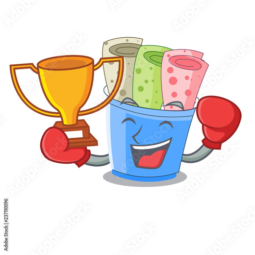 Boxing winner ice cream roll small depth mascot