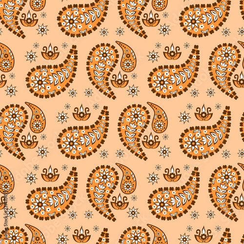 Paisley seamless pattern. Decorative ornament, vector