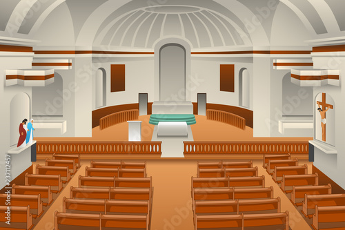 Interior of a Church Illustration
