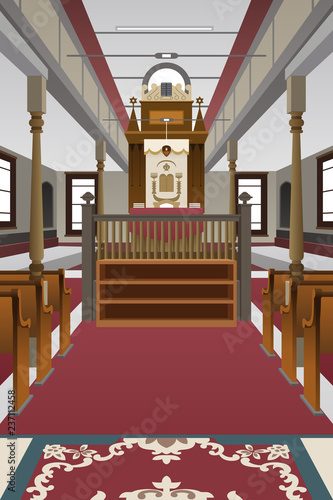 Interior of a Synagogue Illustration