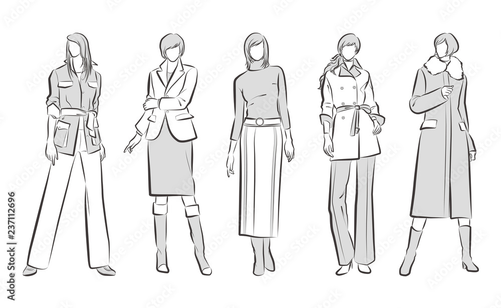 女性のファッションイラスト