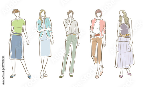 女性のファッションイラスト