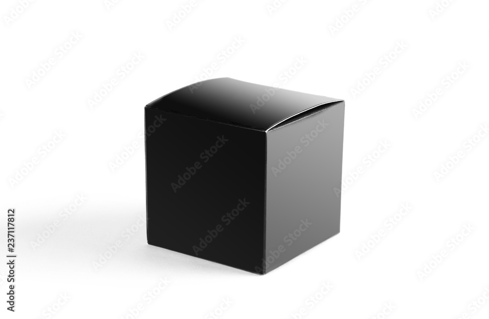 Little black box. Close up. Isolated on white background Little black box. Close up. Isolated on white background
