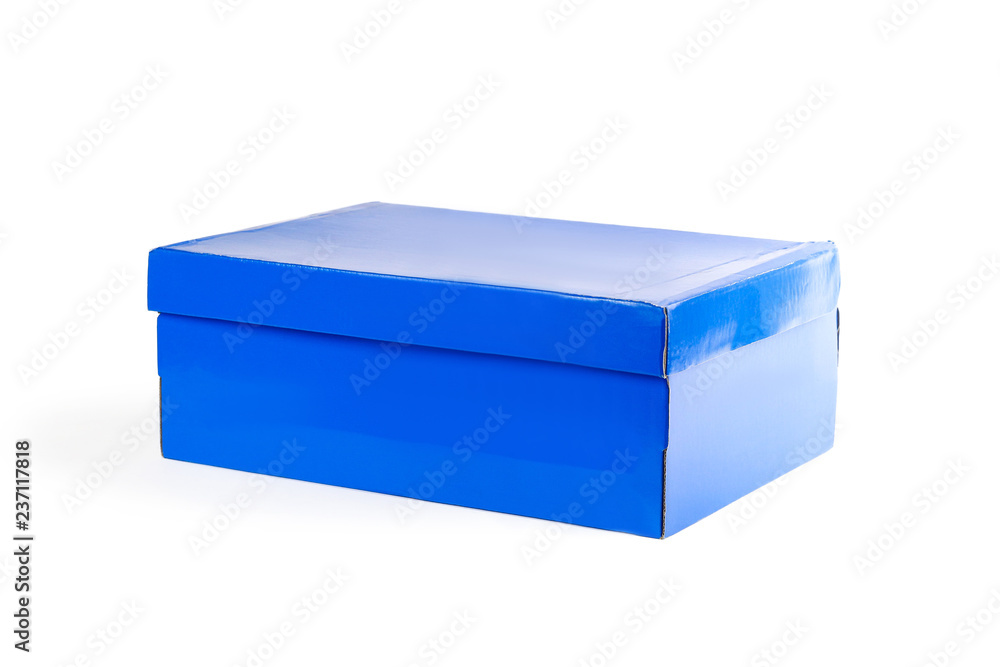 Empty clean box. Shoe box. Close up. Isolated on white background Empty clean box. Shoe box. Close up. Isolated on white background