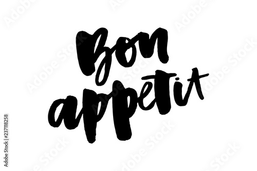 Bon appetit 2 lettering calligraphy brush design ink black