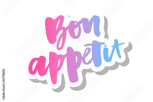 Bon appetit 2 lettering calligraphy brush design ink black