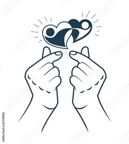 Icon korea finger heart