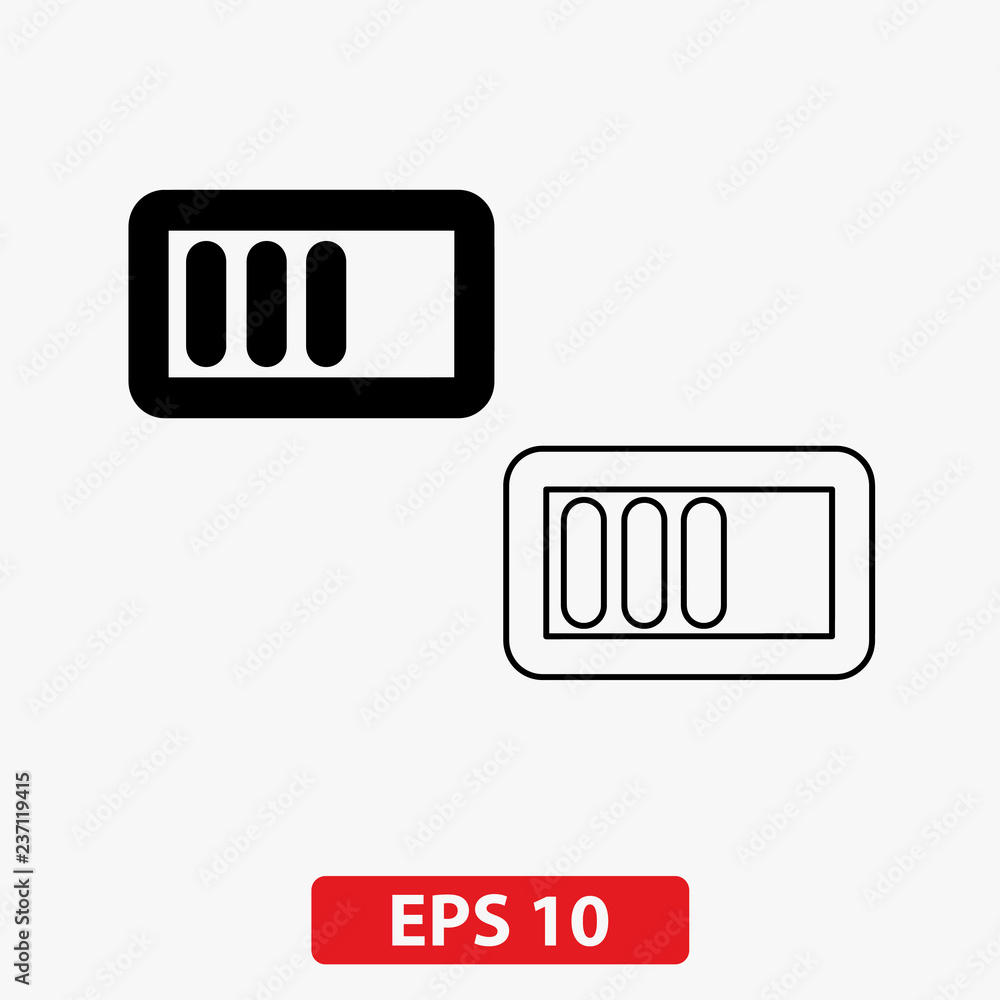 Icon full charge level. Vector Icon full charge level. Vector