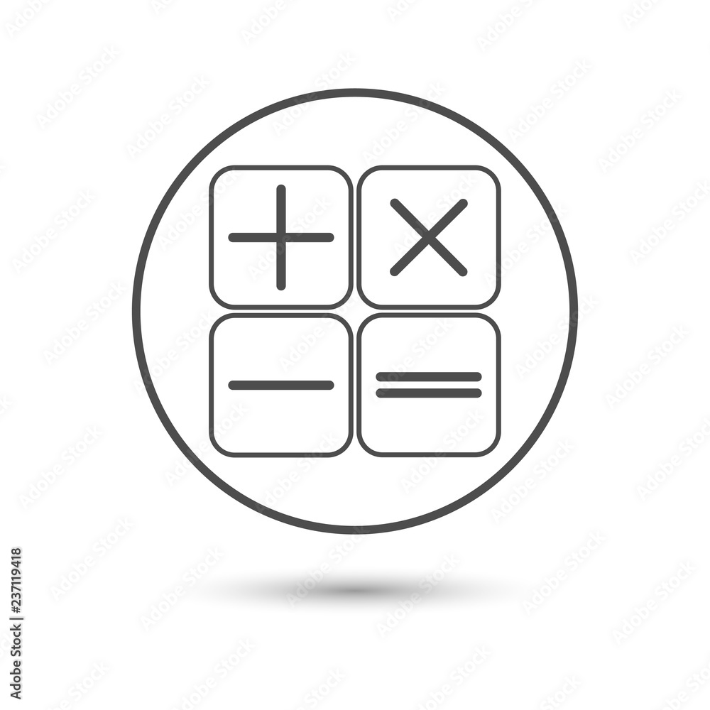 Calculator icon math symbols, flat style Calculator icon math symbols, flat style