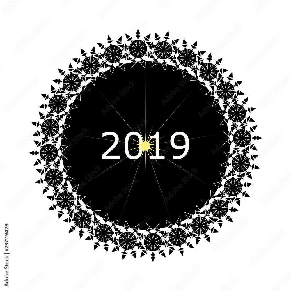 Vector illustration of date of next year, icon in flat style.