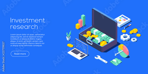 Return on investment concept vector illustration in isometric design. ROI business marketing background. Profit or financial income strategy web banner.