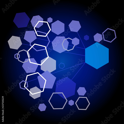 illustration hexagon and polygon abstract background