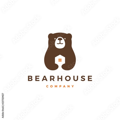 bear house home logo vector icon illustration