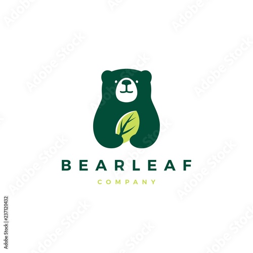 bear leaf leaves natural nature logo vector icon illustration