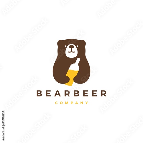 bear beer logo vector icon illustration