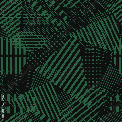 Hallucinatory seamless pattern concept. Urban, industrial, abstract vector art.