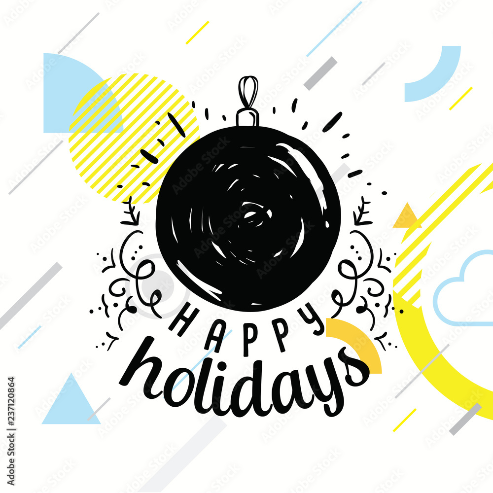 Obraz premium Merry Christmas typography.