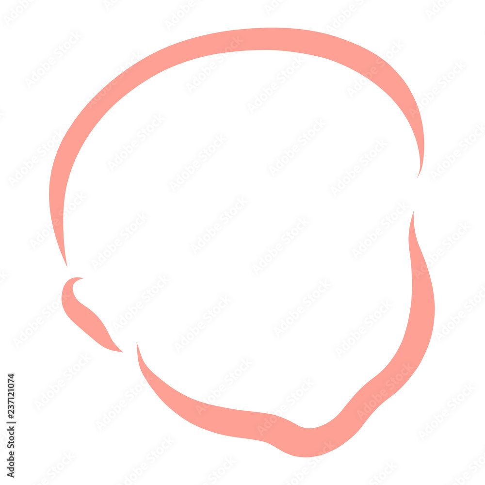 Head of a small bald child contour Head of a small bald child contour
