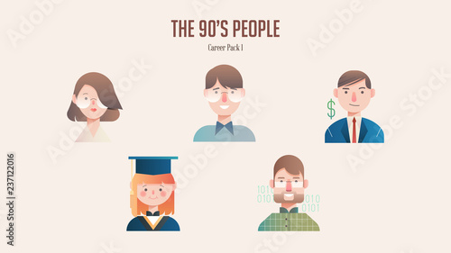 Career avatar pack in gradient illustration