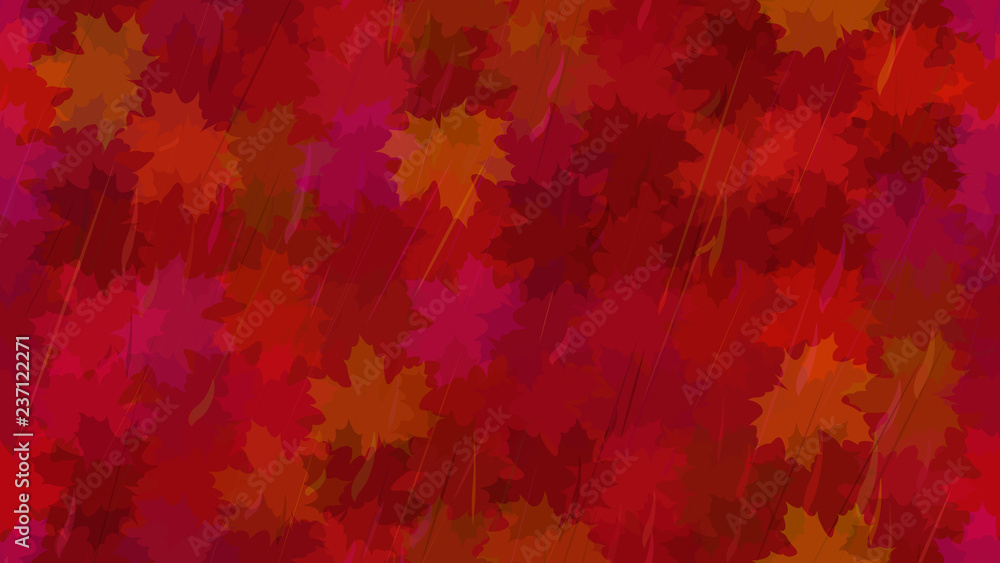 Falling maple leaves, raindrops. Autumn background. The idea of design of tiles, wallpaper, packaging, textiles, background. Falling maple leaves, raindrops. Autumn background. The idea of design of tiles, wallpaper, packaging, textiles, background.