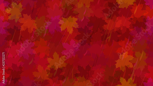Falling maple leaves, raindrops. Autumn background. The idea of design of tiles, wallpaper, packaging, textiles, background.