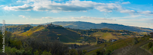 Langhe monferrato wine region Barolo landscape piedmont, italy